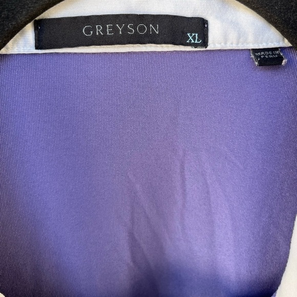 Men's Greyson Polo Shirt Purple Solid XL Stretch Light Breath Golf STAIN Active - Picture 2 of 12